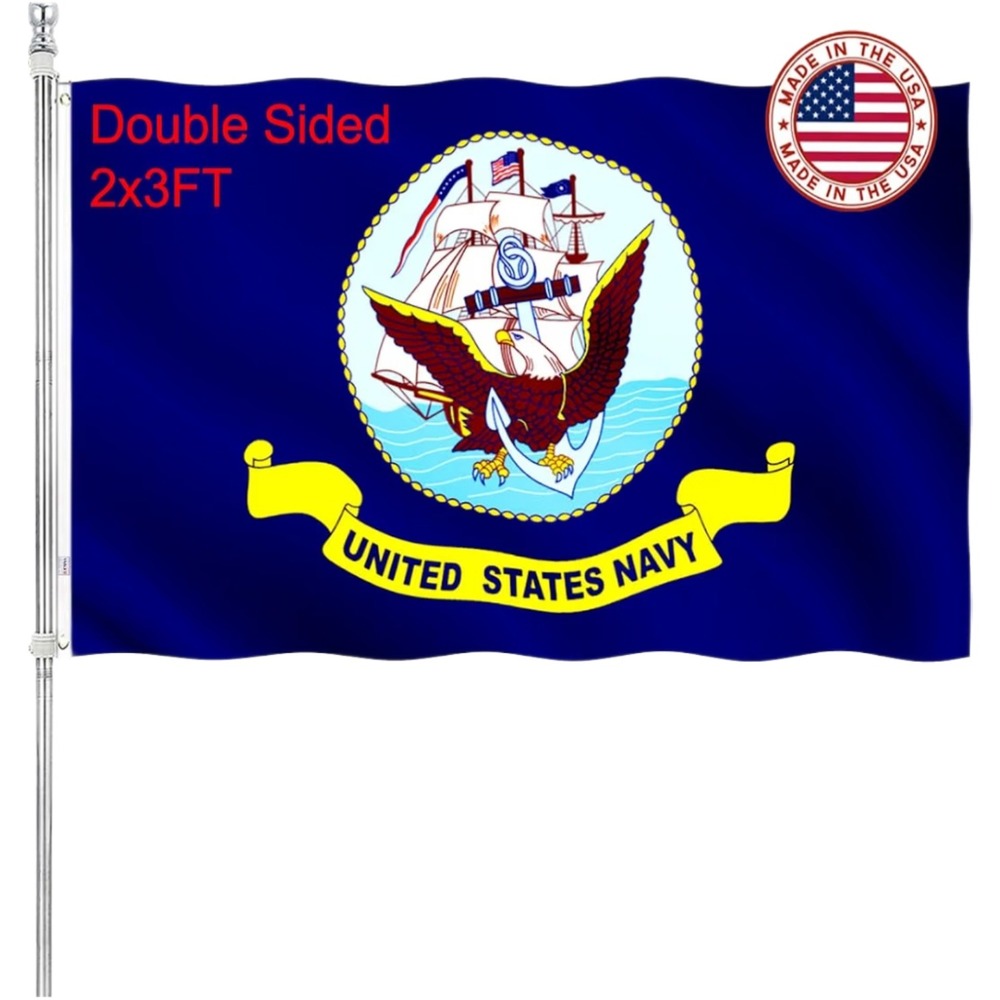 United States Navy Flag 2x3 FT Double Sided Military Banner with grommets
